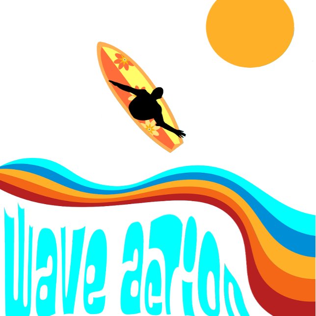 Wave Action Surfer på ett färgat Vågar Kudde (Skapare uppladdad)