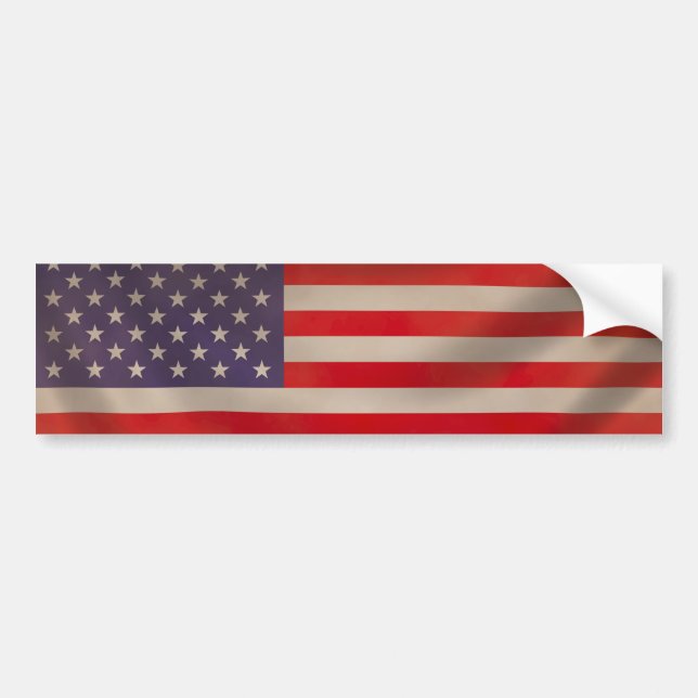 Wave American Flagga Car Sticker Bildekal (Framsidan)