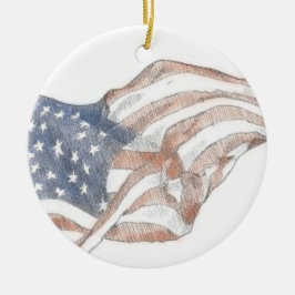 Wave American Flagga-Helgdag Ornament