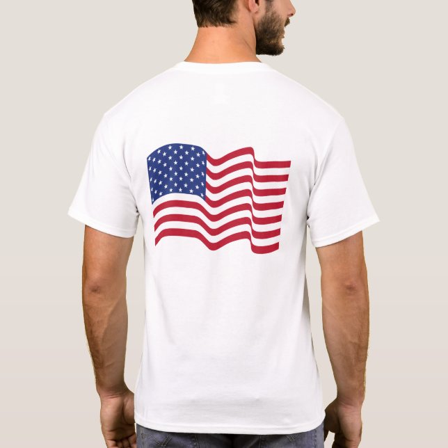 Wave American Flagga Jacka T-shirt (Baksida)