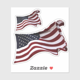 Wave American Flagga Klistermärken