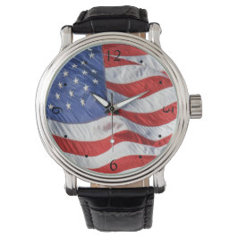 Wave American Flagga Patriotic Armbandsur