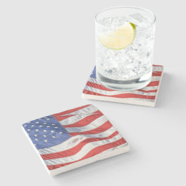 Wave American Flagga Patriotic Stenunderlägg