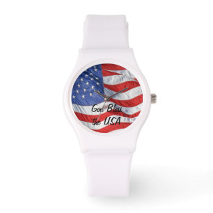 Wave American Flagga Personlig Armbandsur