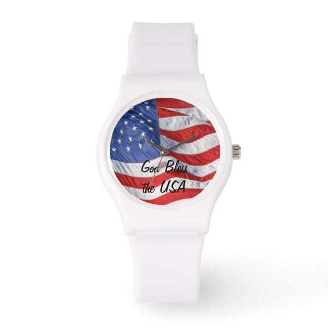 Wave American Flagga Personlig Armbandsur (Framsida)