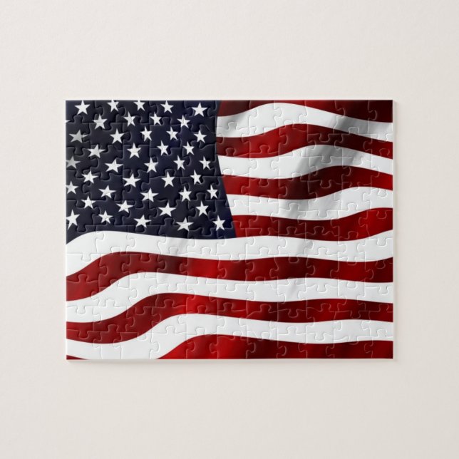 Wave American Flagga Pussel (Horisontell)