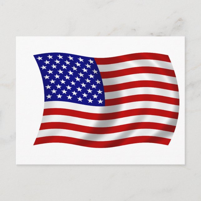 Wave American USA FLAGGA Vykort (Framsida)