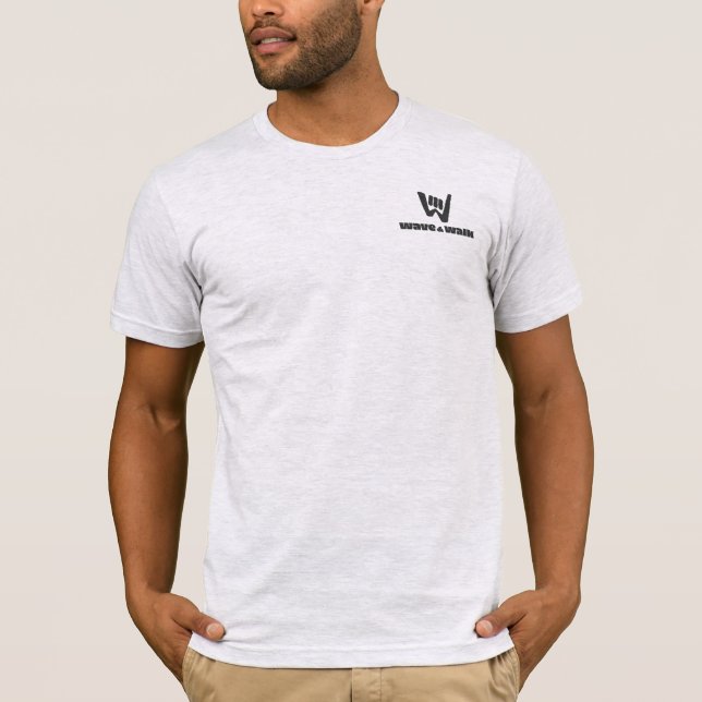 Wave and Walk Svart Logotyp Livsstils T-Shirt (Framsida)
