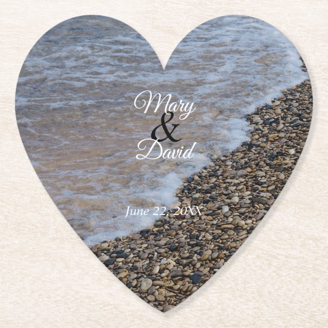 Wave Ashore Bröllop Papper Underlägg (Framsida)