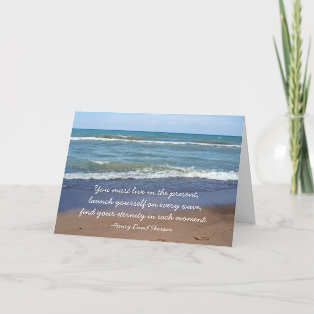 Wave Beach Thoreau Eternity Quote Studenten Card Tack Kort (Framsida)