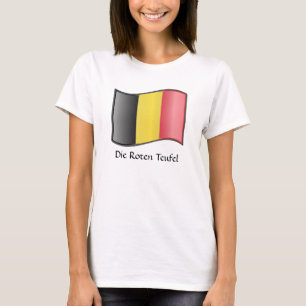 Wave Belgium Flagga Die Roten Teufel T-Shirt