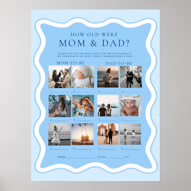 Wave Blue Hur gammalt var fotopatspel mellan Mamma Poster (Framsidan)