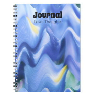 Wave Blues Abstrakt Chevron Rand Journal Anteckningsbok