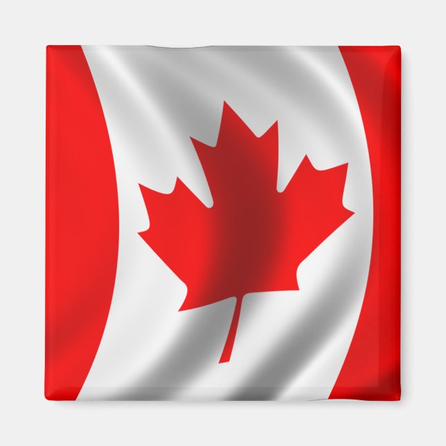 Wave Canadian Flagga Magnet (Framsidan)