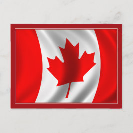 Wave Canadian Flagga Vykort