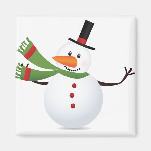 Wave Carrot Nose Snögubbe Magnet
