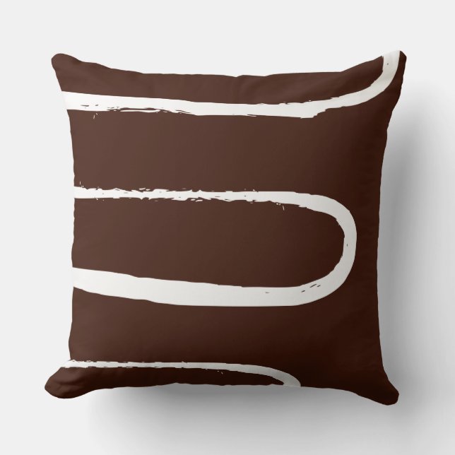 Wave Chocolate Brown Kudde (Framsida)