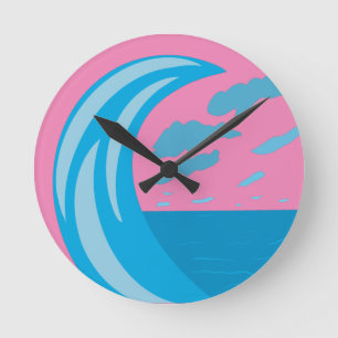Wave Clock för sommarhavsområde Rund Klocka