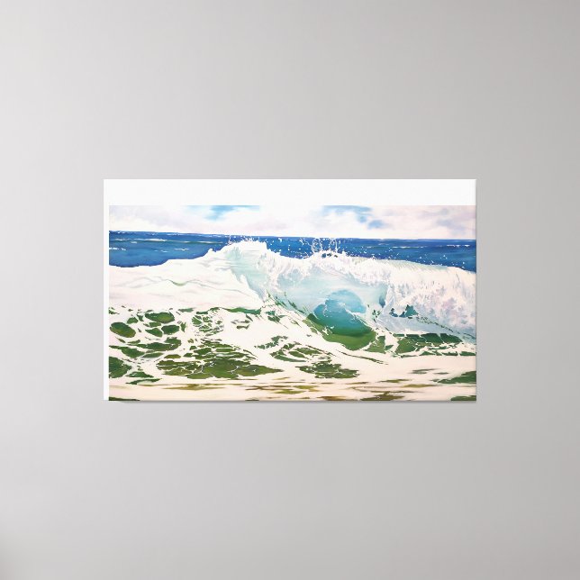 Wave Crash on the Shore: Realistic Seascape  Canvastryck (Framsida)