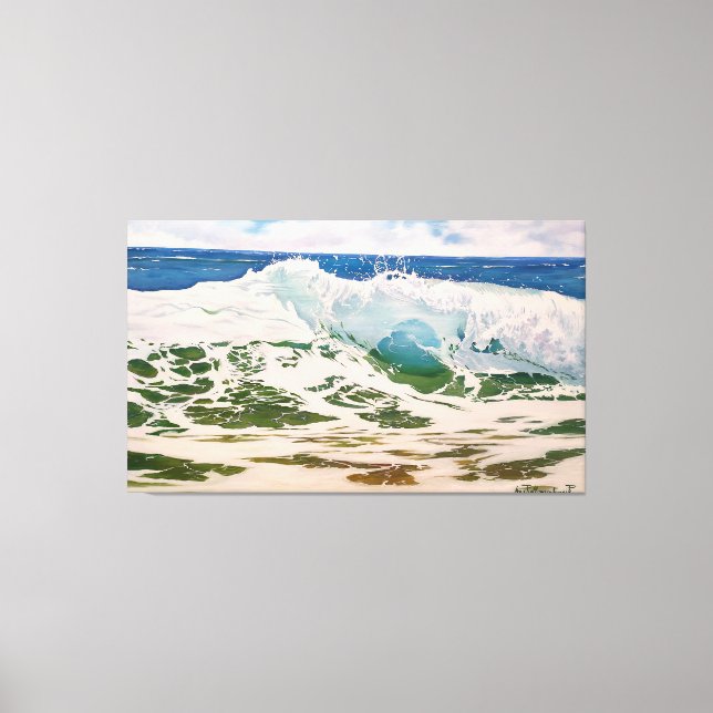 Wave Crash on the Shore: Realistic Seascape  Canvastryck (Framsida)