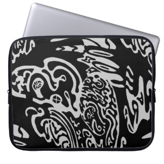 "Wave Creat" B&W-abstrakt Art Laptop Sleeve