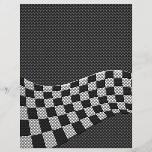 Wave Decor för kolfiber Stil Tävla-Flagga (Framsida)