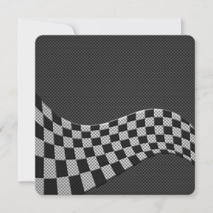 Wave Decor för kolfiber Stil Tävla-Flagga