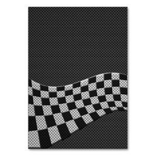 Wave Decor för kolfiber Stil Tävla-Flagga Bordsnummer