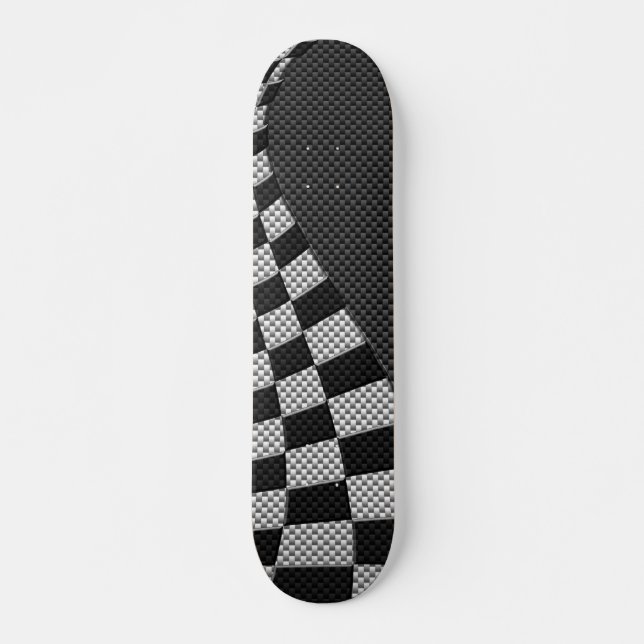 Wave Decor för kolfiber Stil Tävla-Flagga Skateboard Bräda 19,5 Cm (Framsida)
