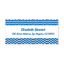 Wave Design Returadress Self-Inking Frimärke