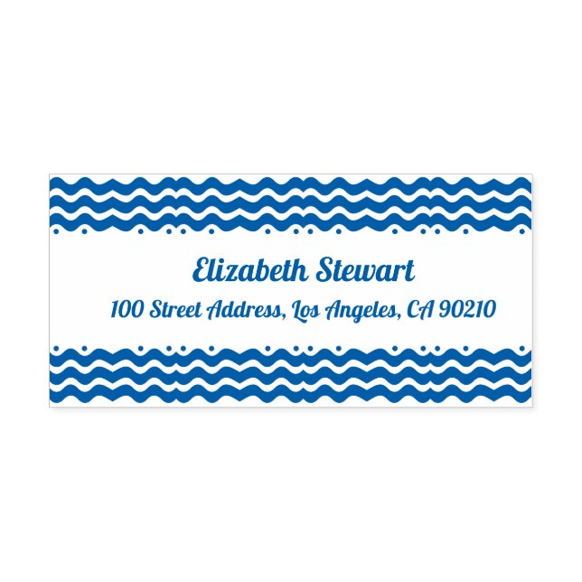 Wave Design Returadress Self-Inking Frimärke Självfärgande Stämpel (Design)