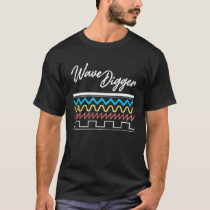 Wave Digger Synthesizer Synthwave Waveform T Shirt