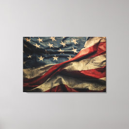Wave Fabric-design för amerikansk Flagga Canvastryck