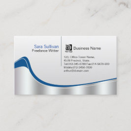 Wave för Freelance Writer Print Publishing Silver Visitkort