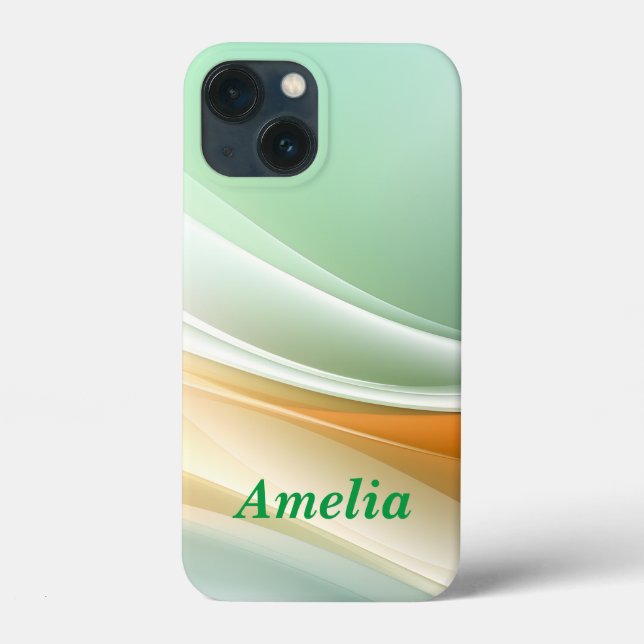 Wave för Grönt av orange-Abstrakt (Baksida)