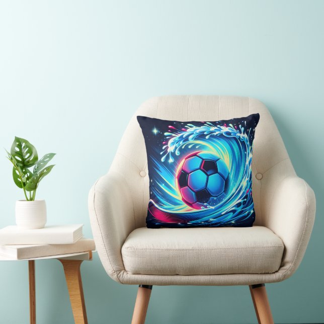 Wave fotbolls Futuristisk Ocean Surf Kudde (Stol)