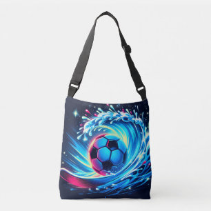 Wave Fotbolls Surf Futuristisk Ocean Axelväska