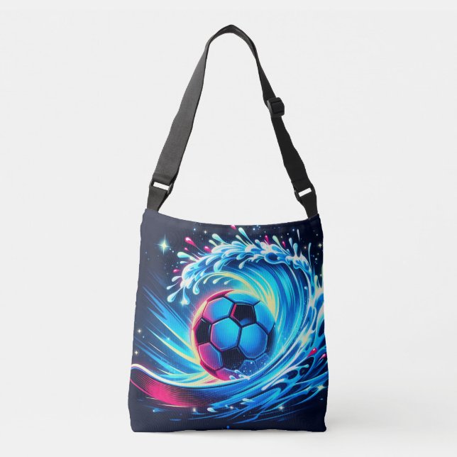 Wave Fotbolls Surf Futuristisk Ocean Axelväska (Framsida)