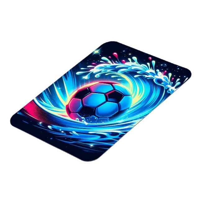 Wave Fotbolls Surf Futuristisk Ocean Magnet (Vänstra Sidan)