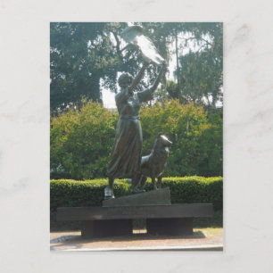Wave Girl Statue Savannah, Georgien Vykort
