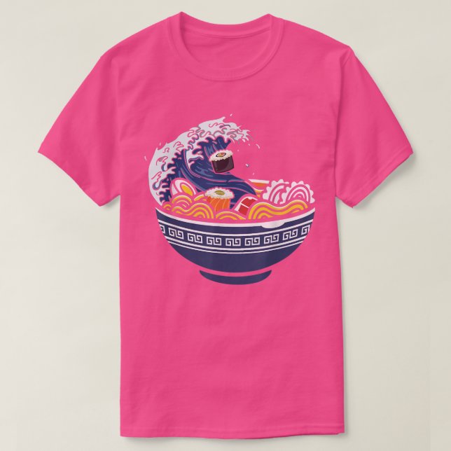 Wave Japan Ramen Bowl Kawaii Anime Älskare 1559 T Shirt (Design framsida)