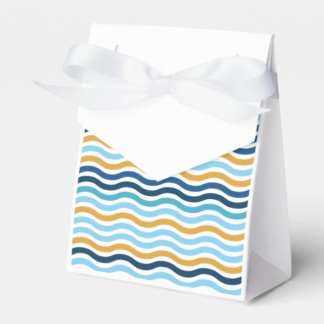 Wave Linjer Färg Blue och Gult Presentaskar (Framsidan Sidan)
