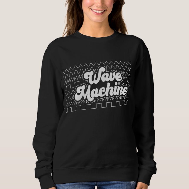 Wave Maskin Synthesizer Synthwave Waveform T Shirt (Framsida)