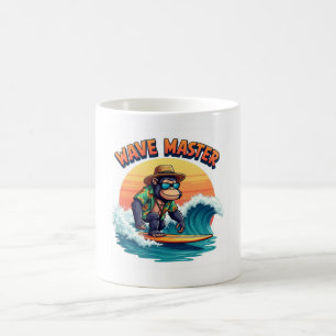 Wave Master 🦍 Funny Gorilla Surfa Mugg