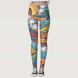 Wave Mönster Leggings