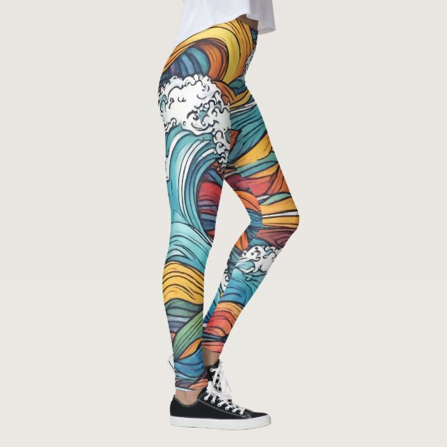 Wave Mönster Leggings (Höger)