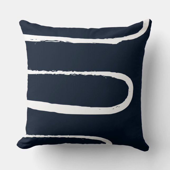 Wave Navy Blue Kudde (Framsida)