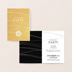 Wave Nyårsafton Corporate Party-inbjudningar Folierat Kort