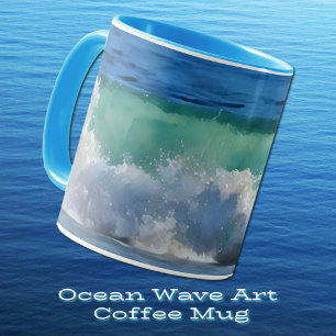 Wave Ocean Stänk Beach Art Mugg
