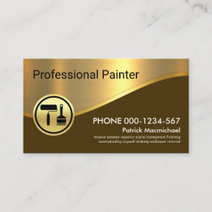 Wave Painter för snyggt Brown Lagrar Guld Visitkort